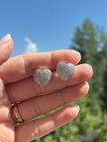 Orecchini cuore bombato zirconato