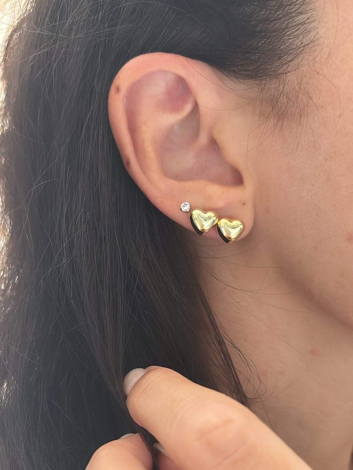 Orecchini mini cuore bombato