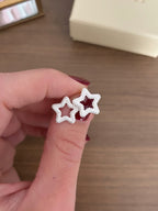 Orecchini a lobo stella lavorata