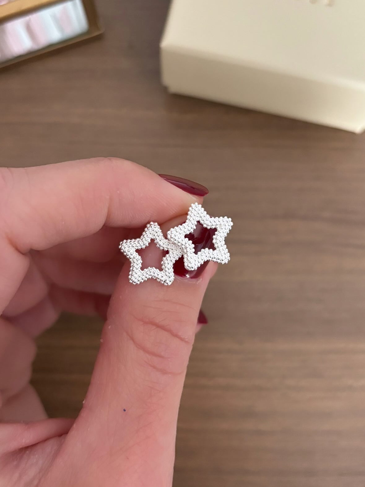 Orecchini a lobo stella lavorata